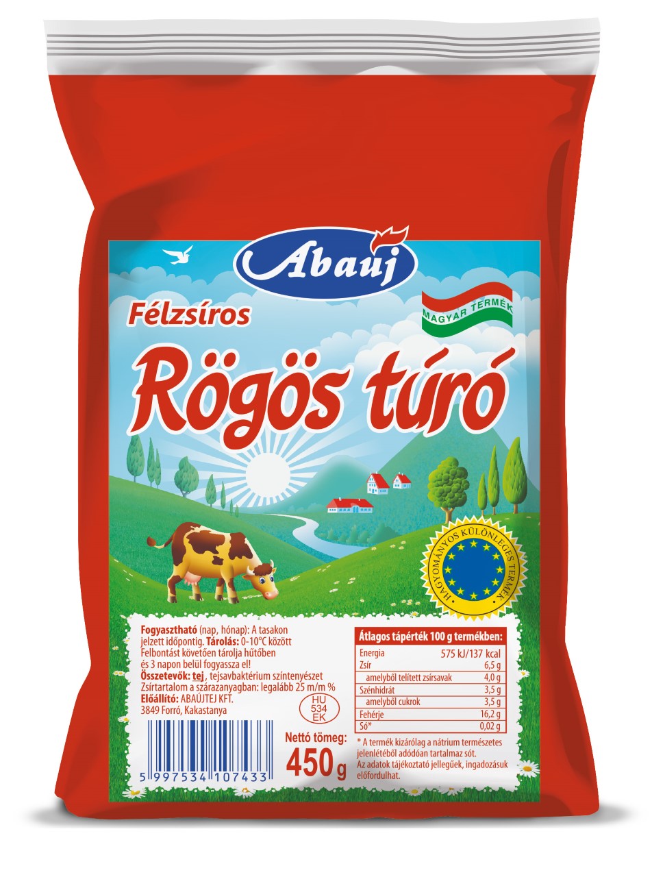 Abaúj félzsíros Rögös túró 450g